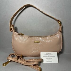 Hammitt Becker Small Champagne Pink Brushed Gold Leather Crossbody-Shoulder Bag